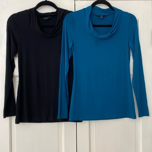Banana Republic Set of Two‎ Cowl Neck Tops Black and Jade Green Size Small Modal - Picture 3 of 9